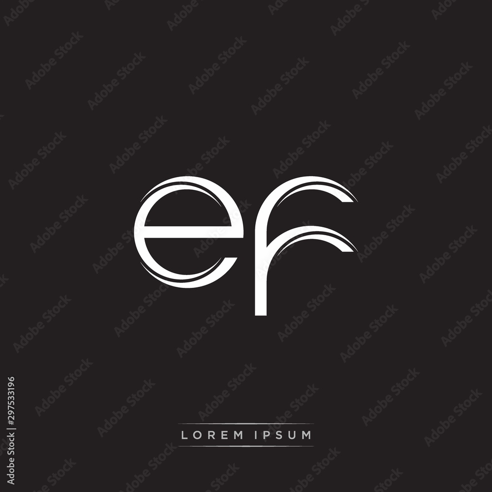 EFInitial Letter Split Lowercase Logo Modern Monogram Template Isolated on Black White EFInitial Letter Split Lowercase Logo Modern Monogram Template Isolated on Black White
