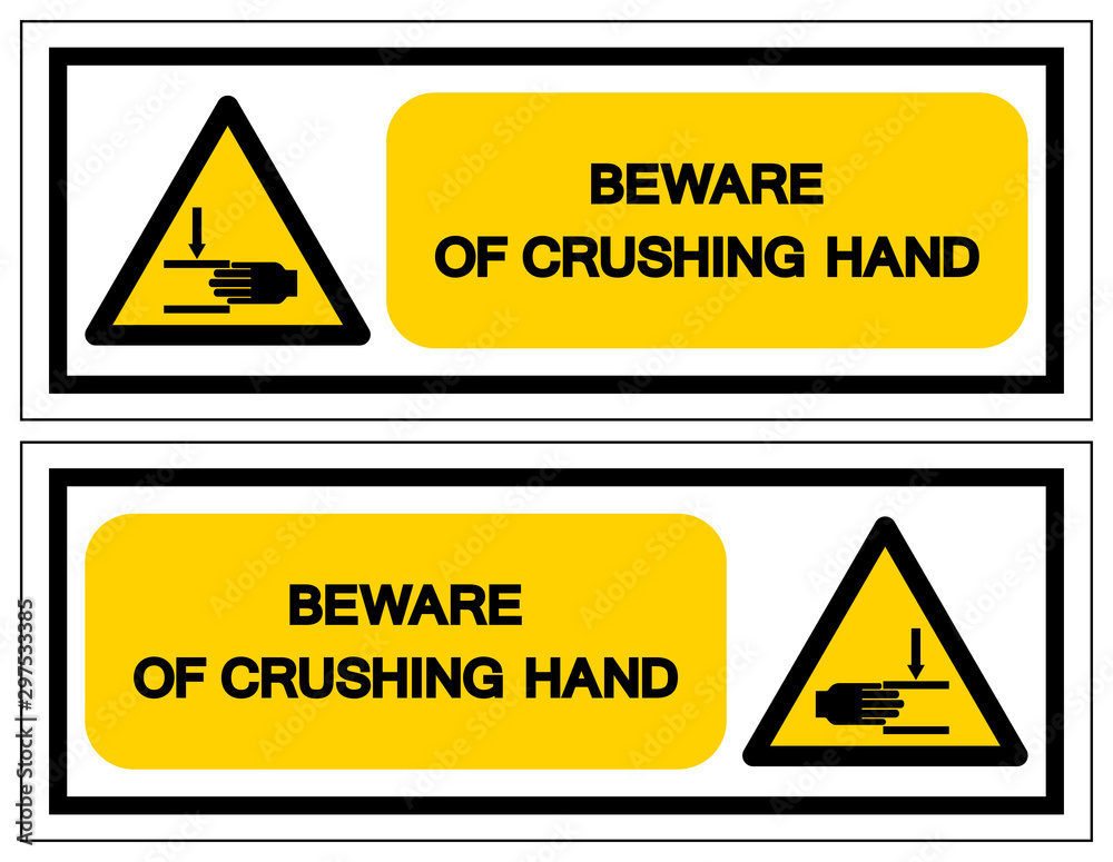 Beware OF Crushing Hand Symbol Sign, Vector Illustration, Isolate On White Background Label .EPS10 Beware OF Crushing Hand Symbol Sign, Vector Illustration, Isolate On White Background Label .EPS10