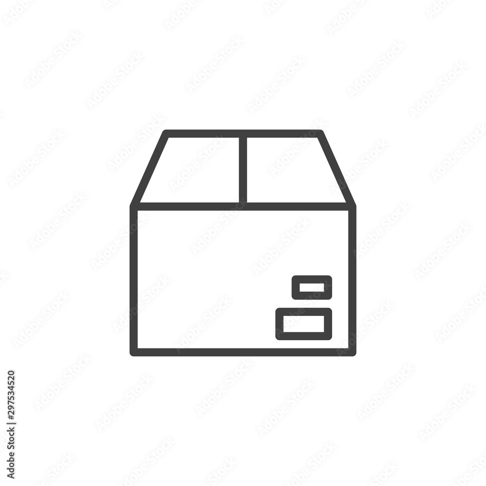 Delivery box package line icon. linear style sign for mobile concept and web design. Archive box outline vector icon. Symbol, logo illustration. Vector graphics Delivery box package line icon. linear style sign for mobile concept and web design. Archive box outline vector icon. Symbol, logo illustration. Vector graphics