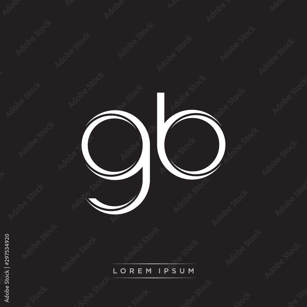 GB Initial Letter Split Lowercase Logo Modern Monogram Template Isolated on Black White GB Initial Letter Split Lowercase Logo Modern Monogram Template Isolated on Black White