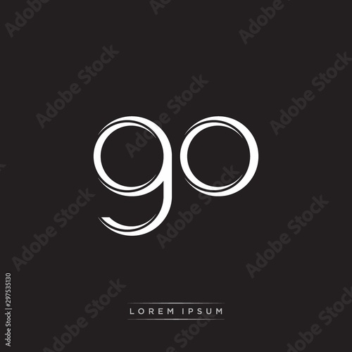 GO Initial Letter Split Lowercase Logo Modern Monogram Template Isolated on Black White