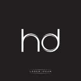HD Initial Letter Split Lowercase Logo Modern Monogram Template Isolated on Black White