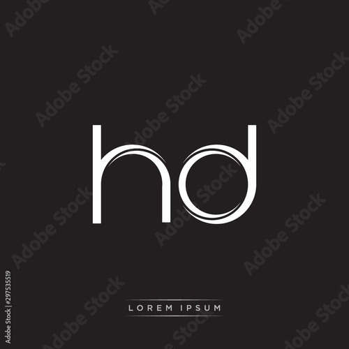 HD Initial Letter Split Lowercase Logo Modern Monogram Template Isolated on Black White
