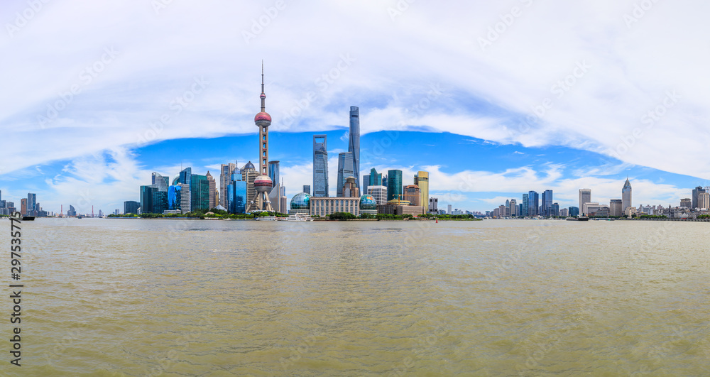 Naklejka premium Architectural landscape and city skyline in Shanghai
