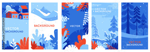 Winter landscapes - vertical banners and wallpaper for social media stories