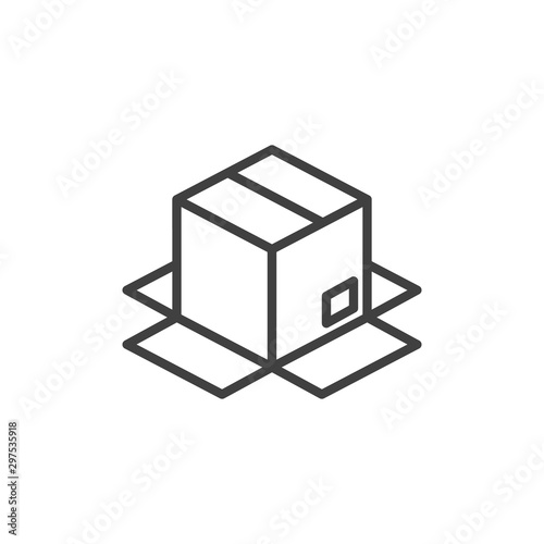 Delivery Box line icon. linear style sign for mobile concept and web design. Cardboard box outline vector icon. Symbol, logo illustration. Vector graphics
