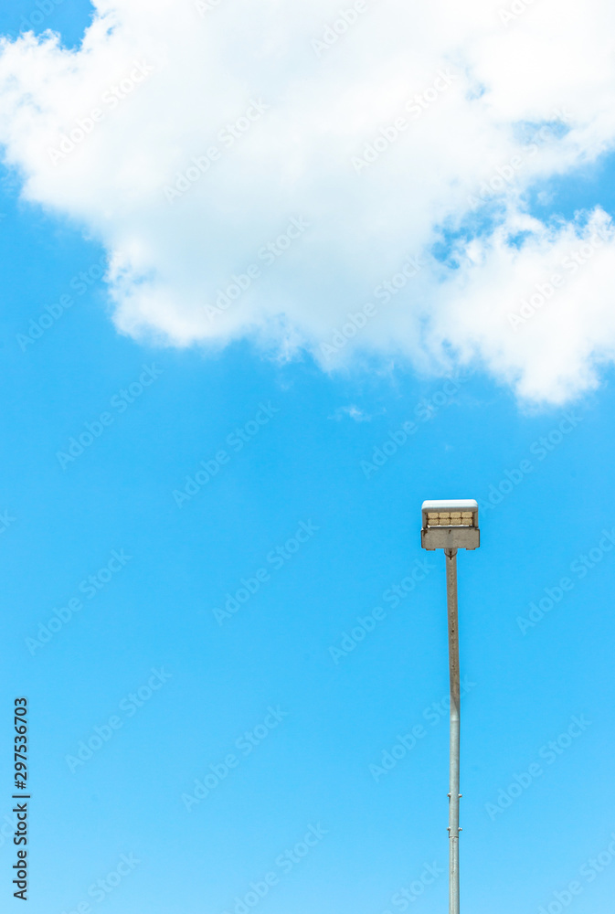 street light on the blue sky