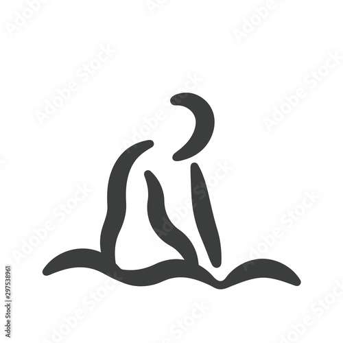 Massage icon with smooth curvy lines, spa treatment corporate image