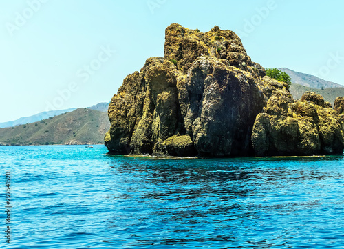 Summer Landscape Sharp Teeth. The volcanic island © Emoji Smileys People
