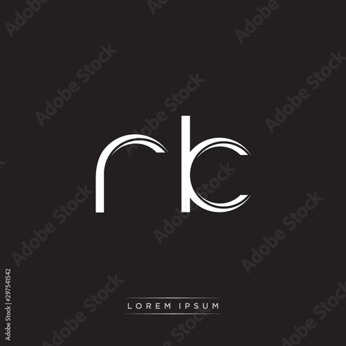 RK Initial Letter Split Lowercase Logo Modern Monogram Template Isolated on Black White
