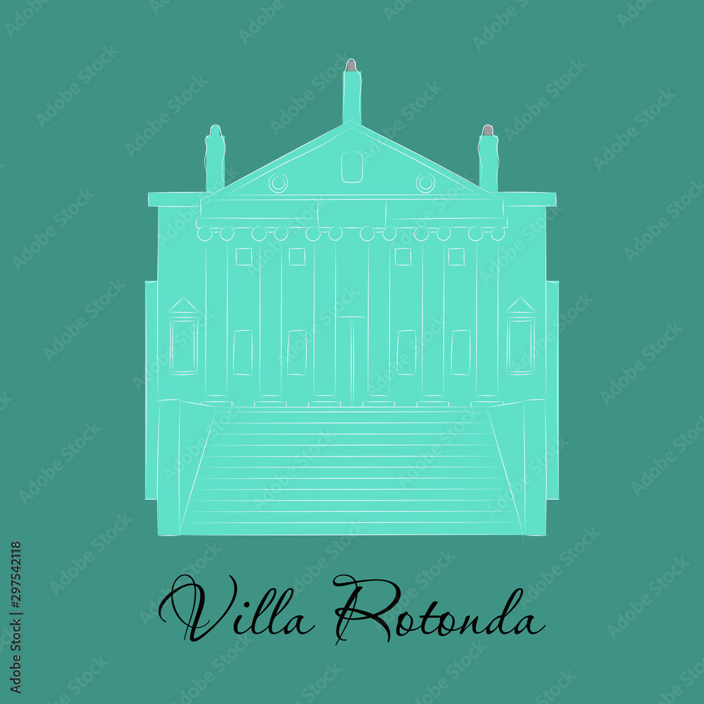 Vector illustration of classical villa with rotunda. Historical mansion. Vector illustration of classical villa with rotunda. Historical mansion.