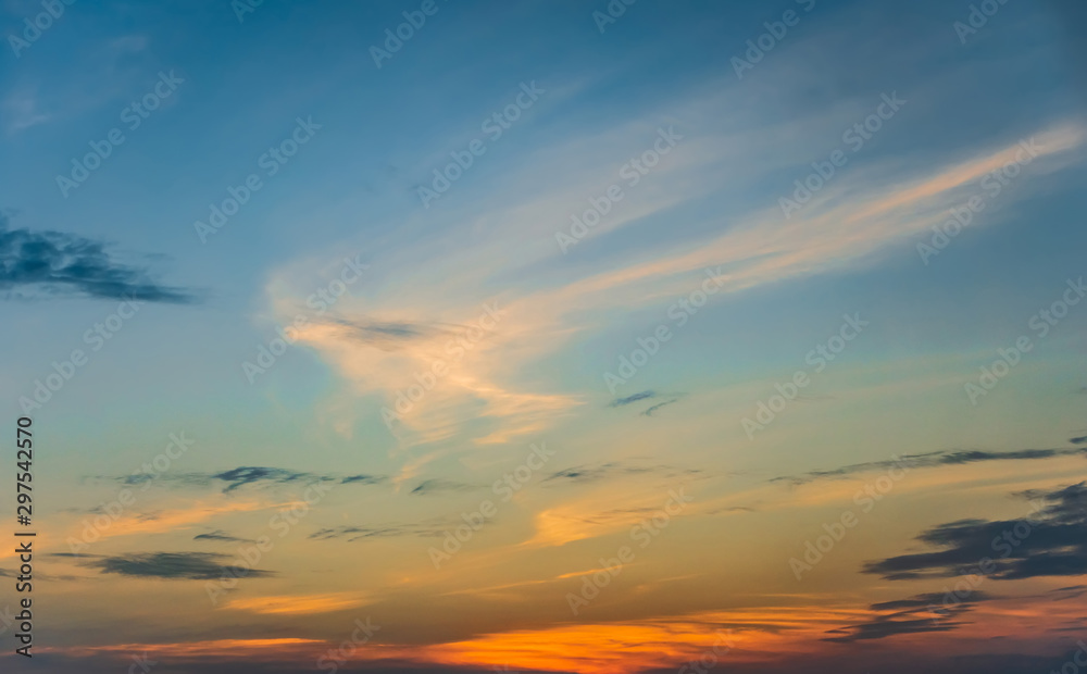 colorful sunset sky background at the view point