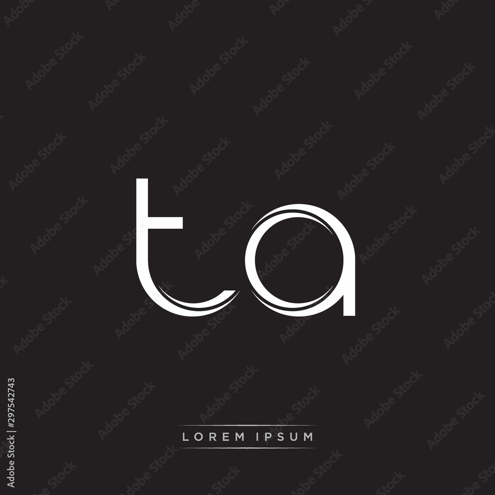TA Initial Letter Split Lowercase Logo Modern Monogram Template Isolated on Black White TA Initial Letter Split Lowercase Logo Modern Monogram Template Isolated on Black White
