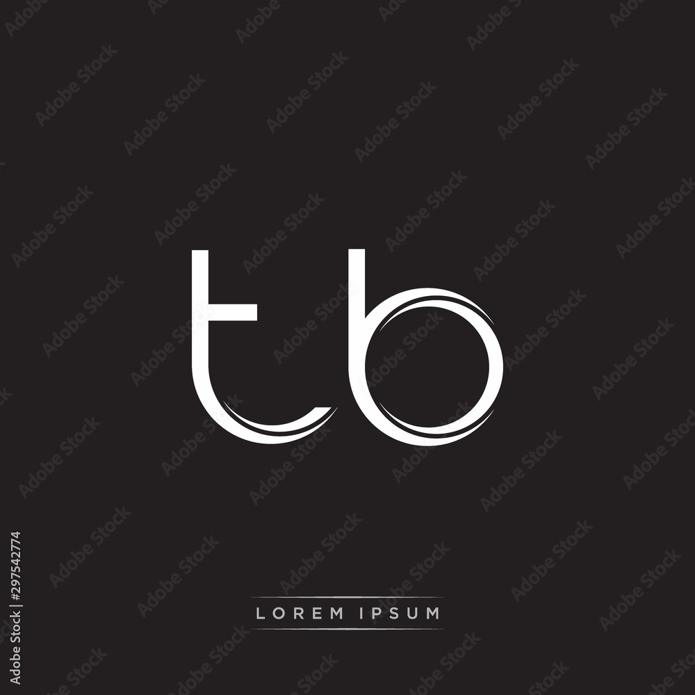 TB Initial Letter Split Lowercase Logo Modern Monogram Template Isolated on Black White TB Initial Letter Split Lowercase Logo Modern Monogram Template Isolated on Black White