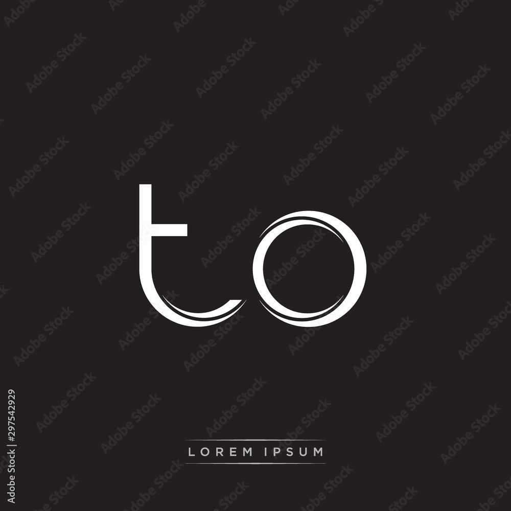 TO Initial Letter Split Lowercase Logo Modern Monogram Template Isolated on Black White