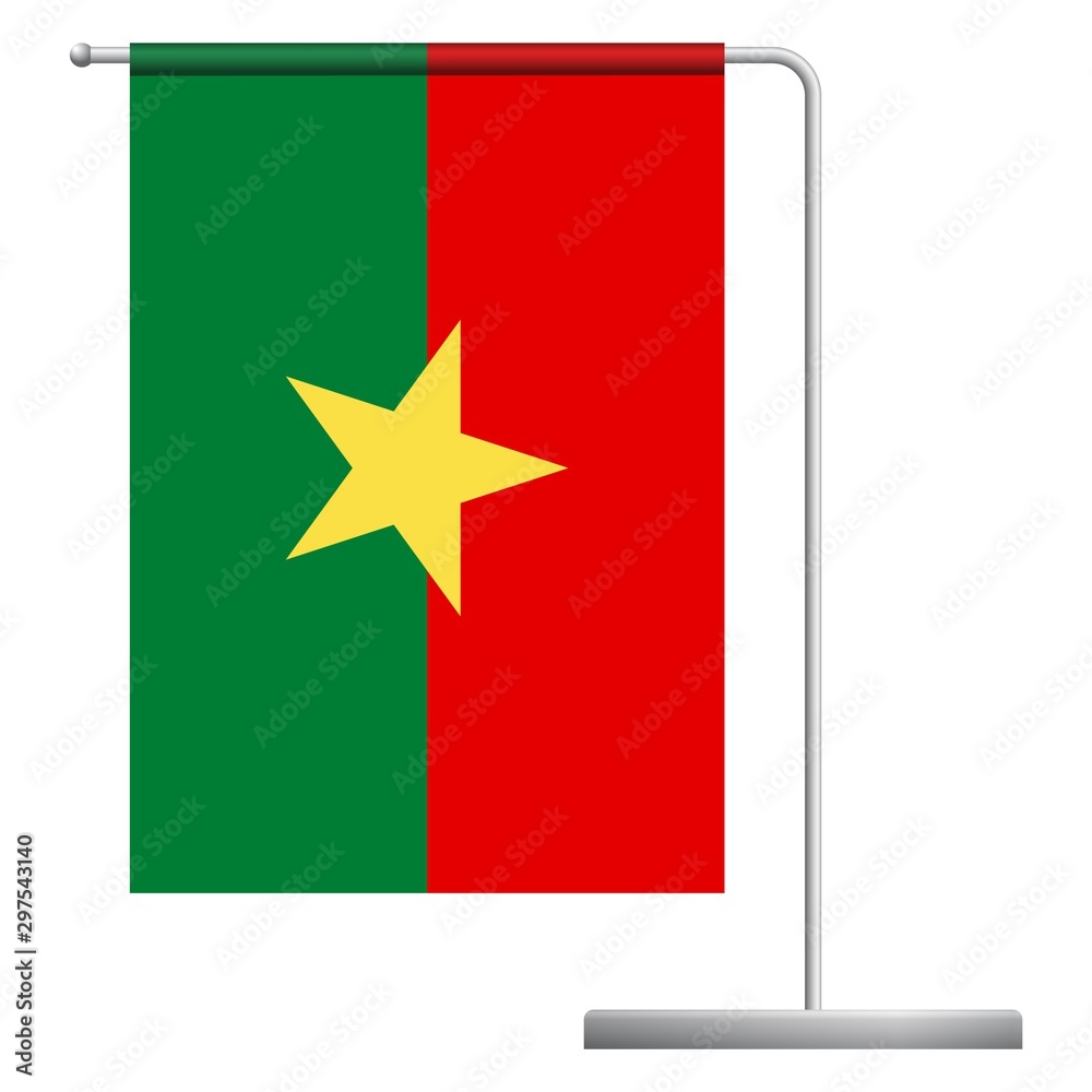 Naklejka premium Burkina Faso flag on pole icon