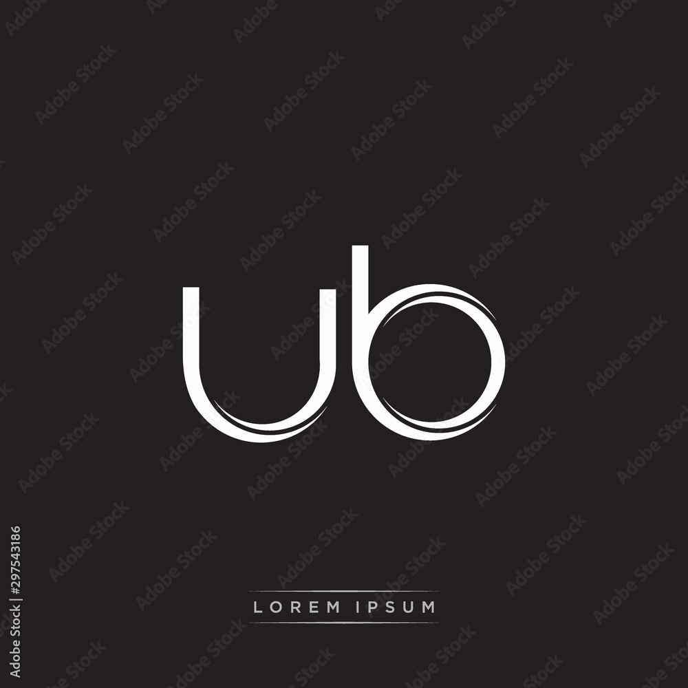UB Initial Letter Split Lowercase Logo Modern Monogram Template Isolated on Black White UB Initial Letter Split Lowercase Logo Modern Monogram Template Isolated on Black White