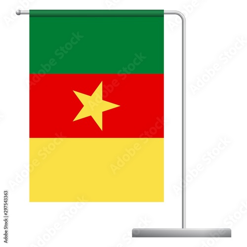Free Download Cameroon flag on pole icon - GFXLoad