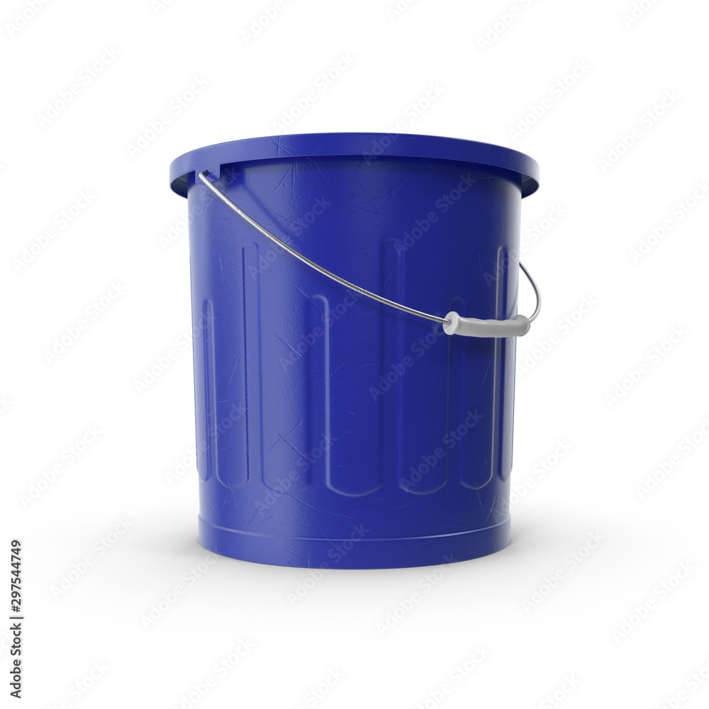 blue bucket isolated on white background blue bucket isolated on white background