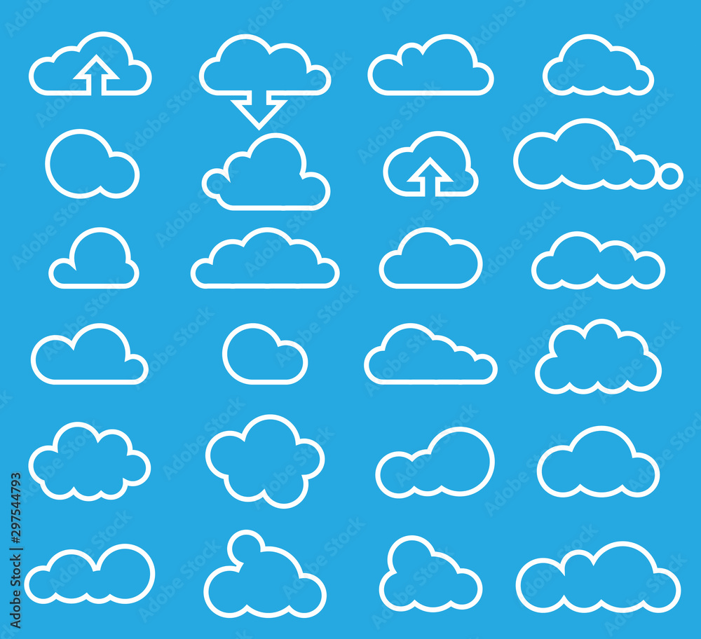 weather clouds icon set-line weather clouds icon set-line