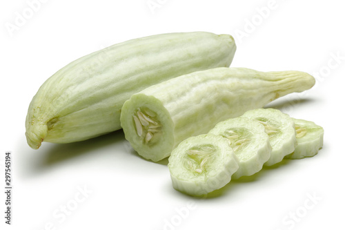 Fresh Armenian cucumbers isolated on white background
