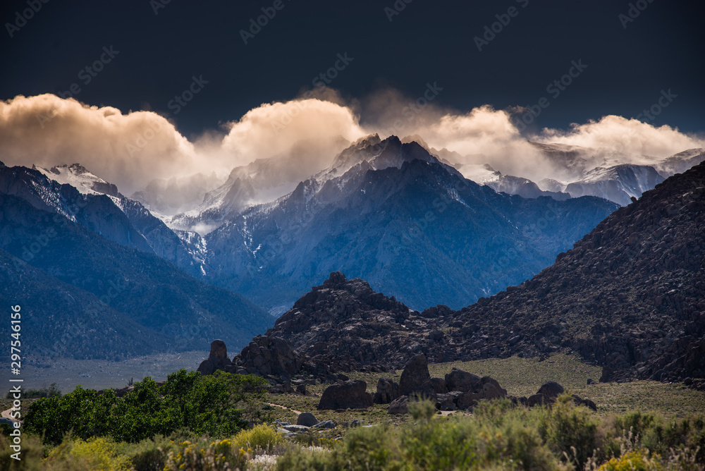 Lone Pine cloads and mountains