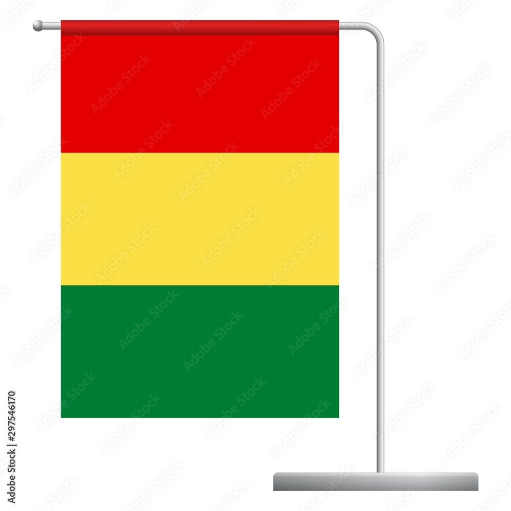 Guinea flag on pole icon