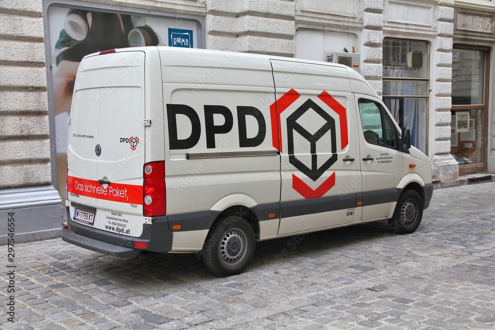 VIENNA, AUSTRIA - SEPTEMBER 7, 2011: DPD van in Vienna. DPD is currently  one of largest parcel delivery companies with 24,000 employees worldwide  (2011). It exists since 1977. Stock Photo | Adobe Stock