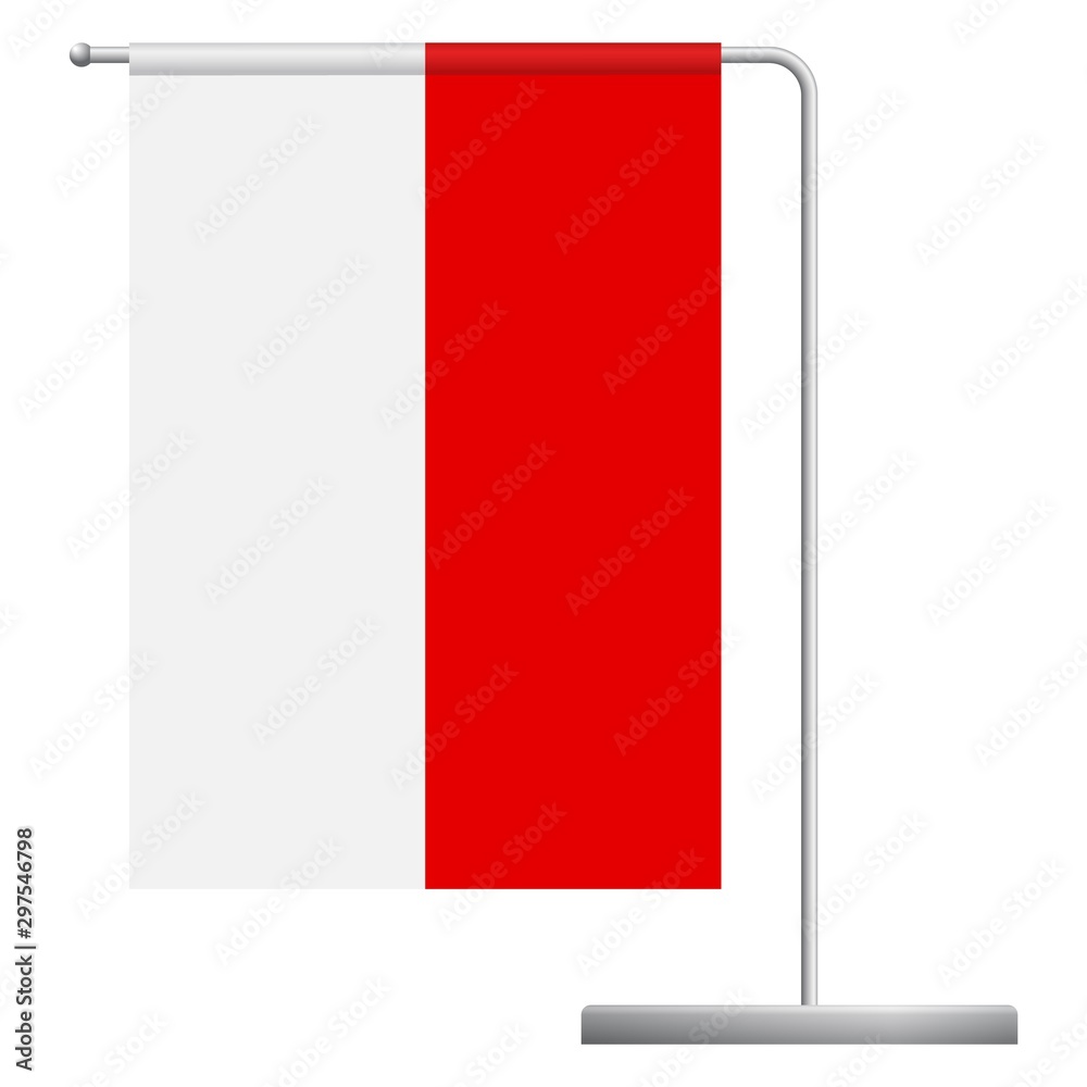 Naklejka premium Indonesia flag on pole icon