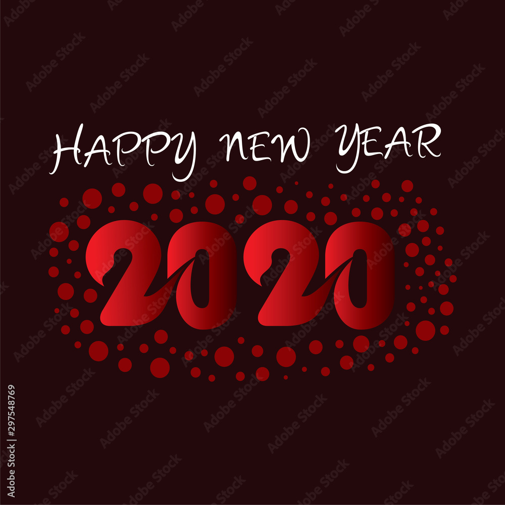 Happy new year 2020 card design concept Happy new year 2020 card design concept