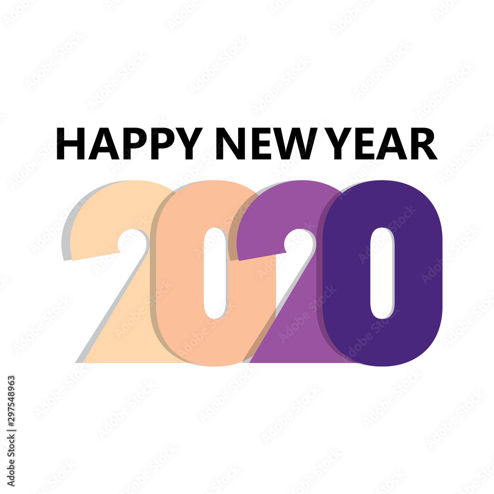 Happy new year 2020 card design concept Happy new year 2020 card design concept
