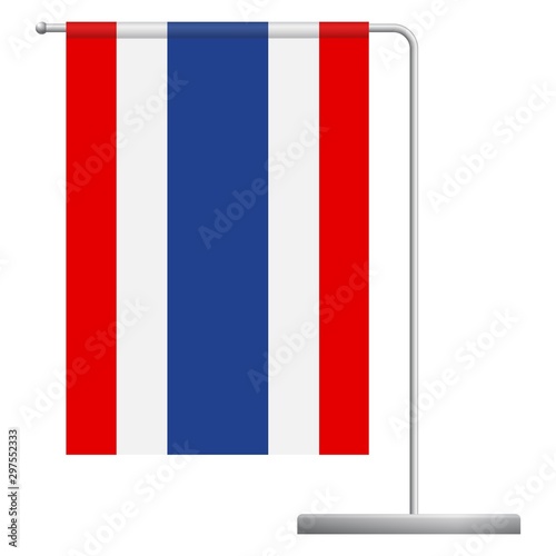 Thailand flag on pole icon