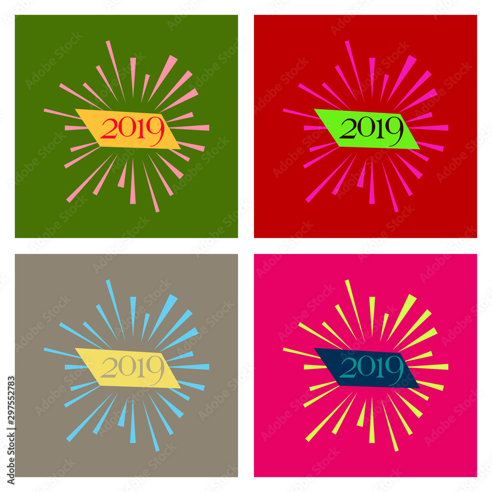 2019 Happy New Year greeting card. Celebration white background with pig and place for your text. Vector Illustration 2019 Happy New Year greeting card. Celebration white background with pig and place for your text. Vector Illustration