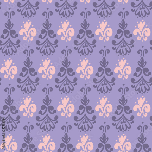 Brush paint violet wallpaper seamless pattern