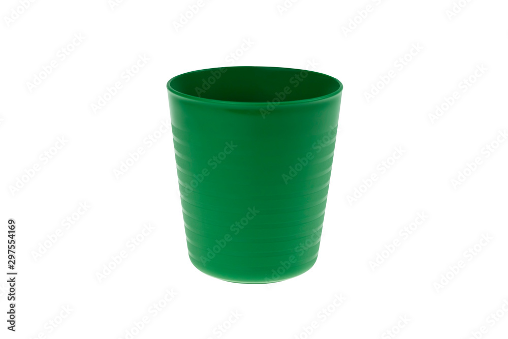 Green plastic glass isolated on white background with clipping part Green plastic glass isolated on white background with clipping part