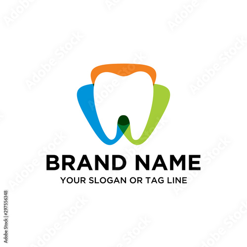 Vector design dental logo template with colorful styles