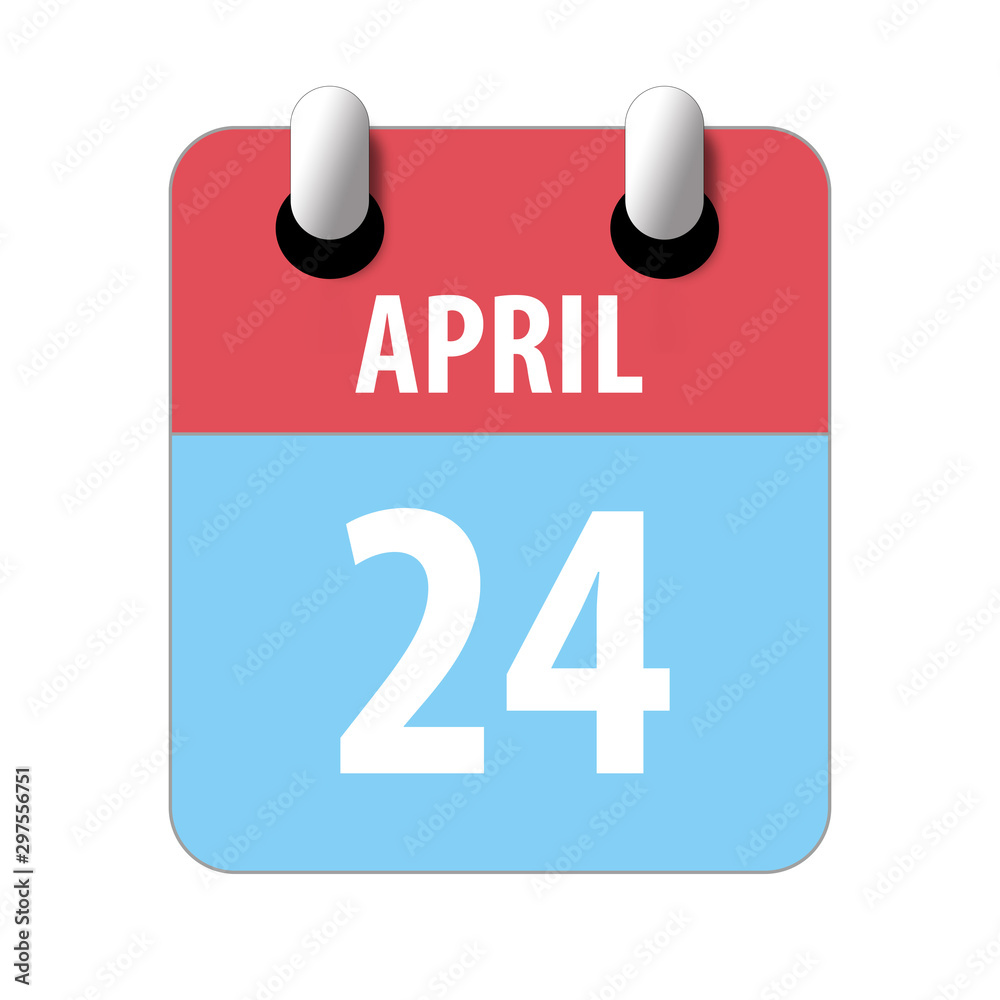 april 24th. Day 24 of month,Simple calendar icon on white background. Planning. Time management. Set of calendar icons for web design. spring month, day of the year concept april 24th. Day 24 of month,Simple calendar icon on white background. Planning. Time management. Set of calendar icons for web design. spring month, day of the year concept