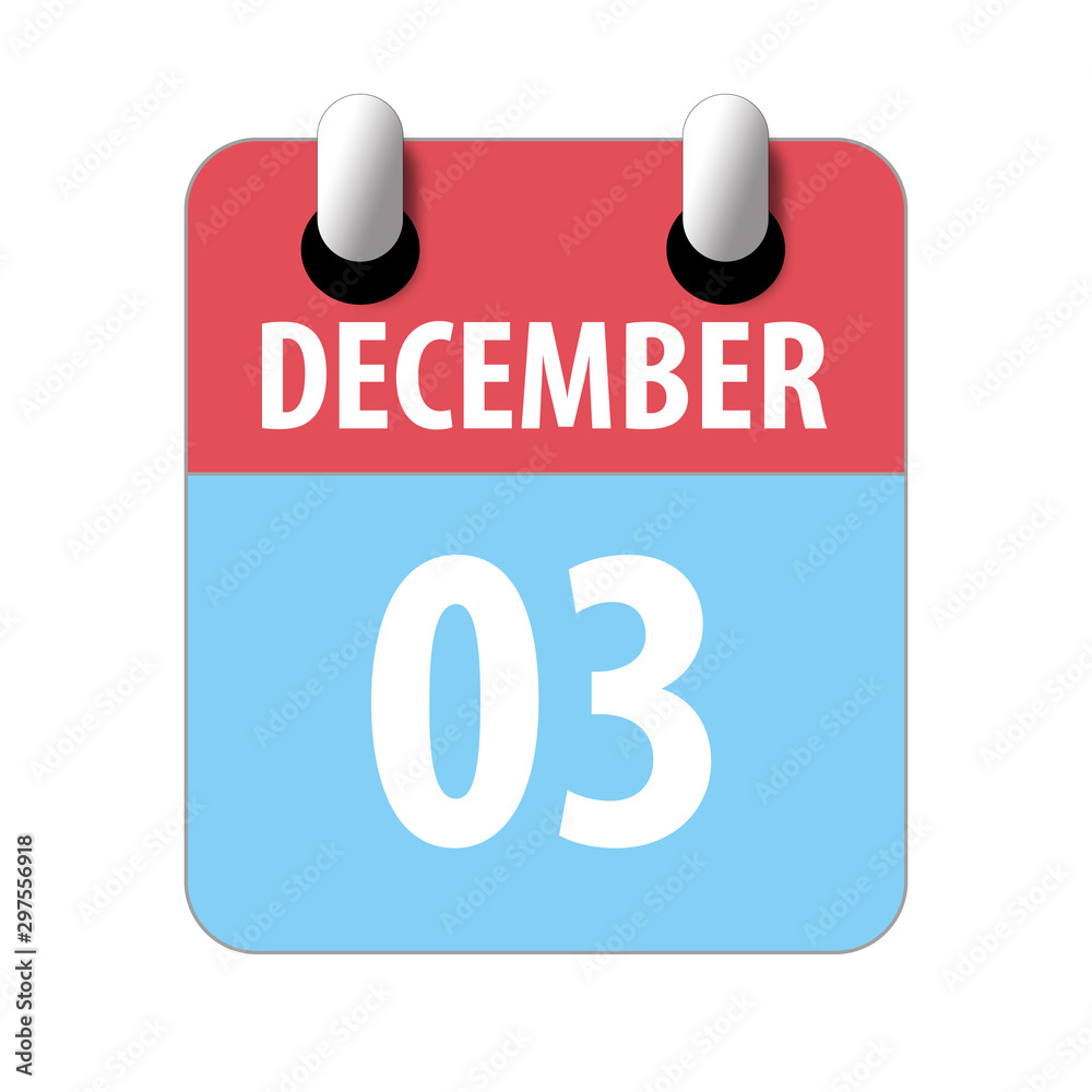 december 3rd. Day 3 of month,Simple calendar icon on white background. Planning. Time management. Set of calendar icons for web design. winter month, day of the year concept december 3rd. Day 3 of month,Simple calendar icon on white background. Planning. Time management. Set of calendar icons for web design. winter month, day of the year concept