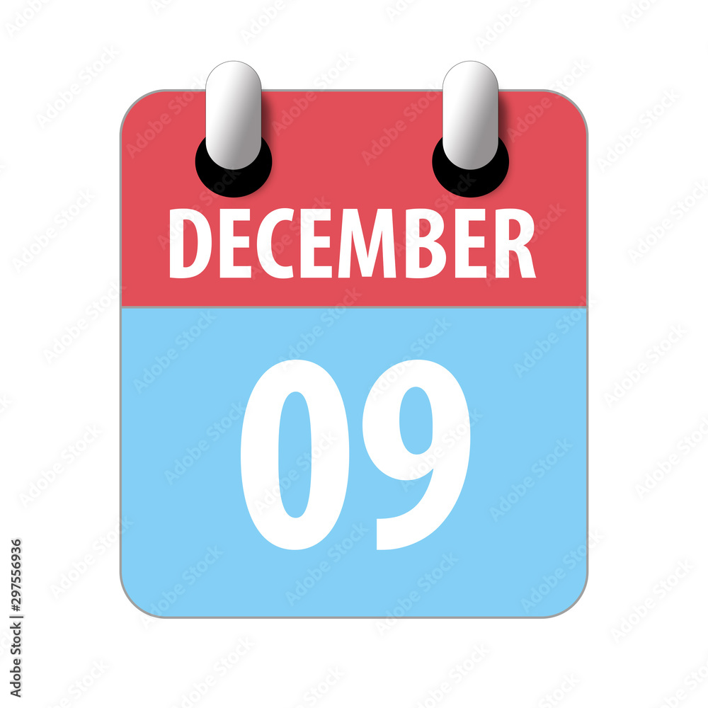 december 9th. Day 9 of month,Simple calendar icon on white background. Planning. Time management. Set of calendar icons for web design. winter month, day of the year concept december 9th. Day 9 of month,Simple calendar icon on white background. Planning. Time management. Set of calendar icons for web design. winter month, day of the year concept