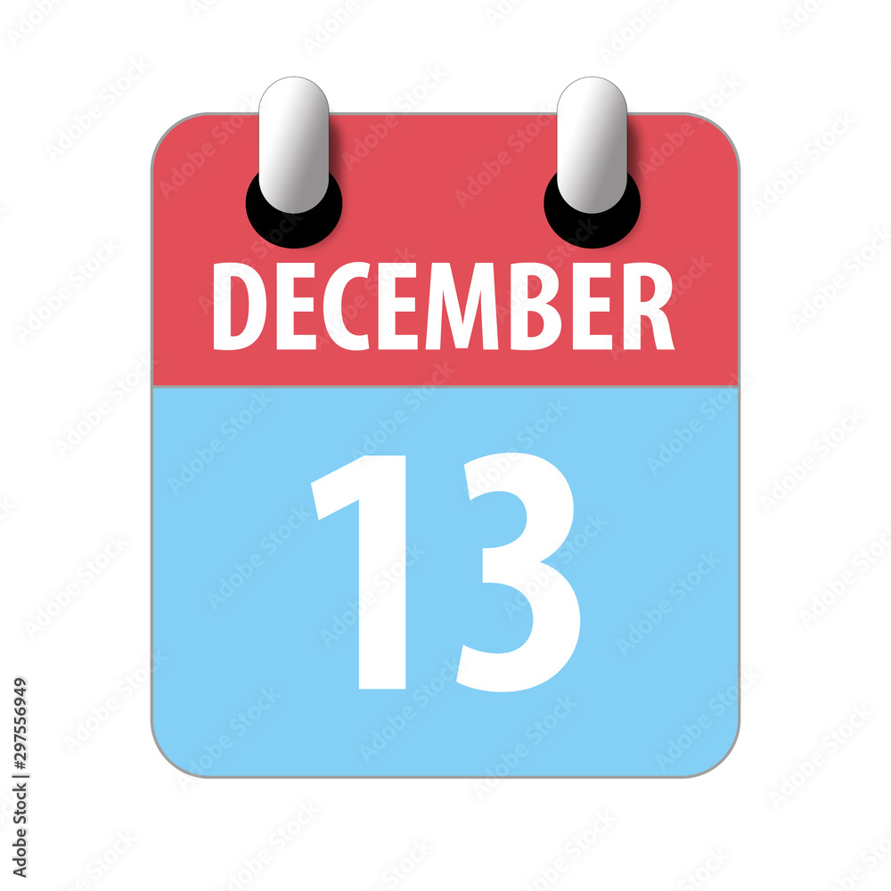 december 13th. Day 13 of month,Simple calendar icon on white background. Planning. Time management. Set of calendar icons for web design. winter month, day of the year concept december 13th. Day 13 of month,Simple calendar icon on white background. Planning. Time management. Set of calendar icons for web design. winter month, day of the year concept