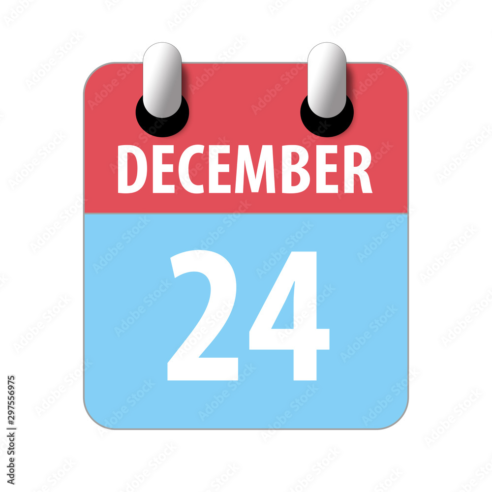 december 24th. Day 24 of month,Simple calendar icon on white background. Planning. Time management. Set of calendar icons for web design. winter month, day of the year concept