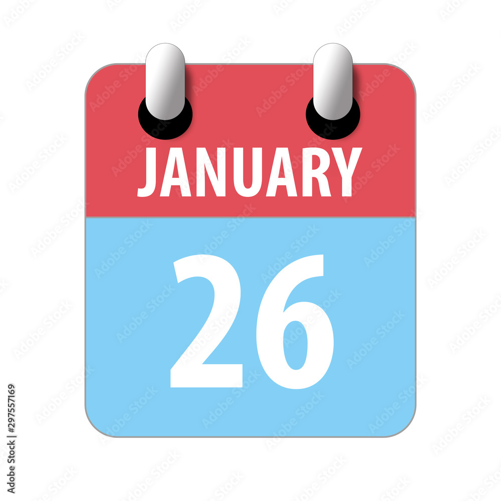 january 26th. Day 26 of month,Simple calendar icon on white background. Planning. Time management. Set of calendar icons for web design. winter month, day of the year concept january 26th. Day 26 of month,Simple calendar icon on white background. Planning. Time management. Set of calendar icons for web design. winter month, day of the year concept