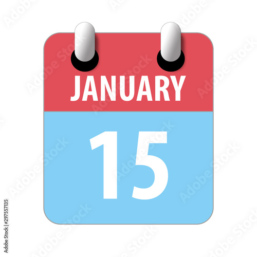 january 15th. Day 15 of month Simple calendar icon on white background. Planning. Time management. Set of calendar icons for web design. winter month  day of the year concept