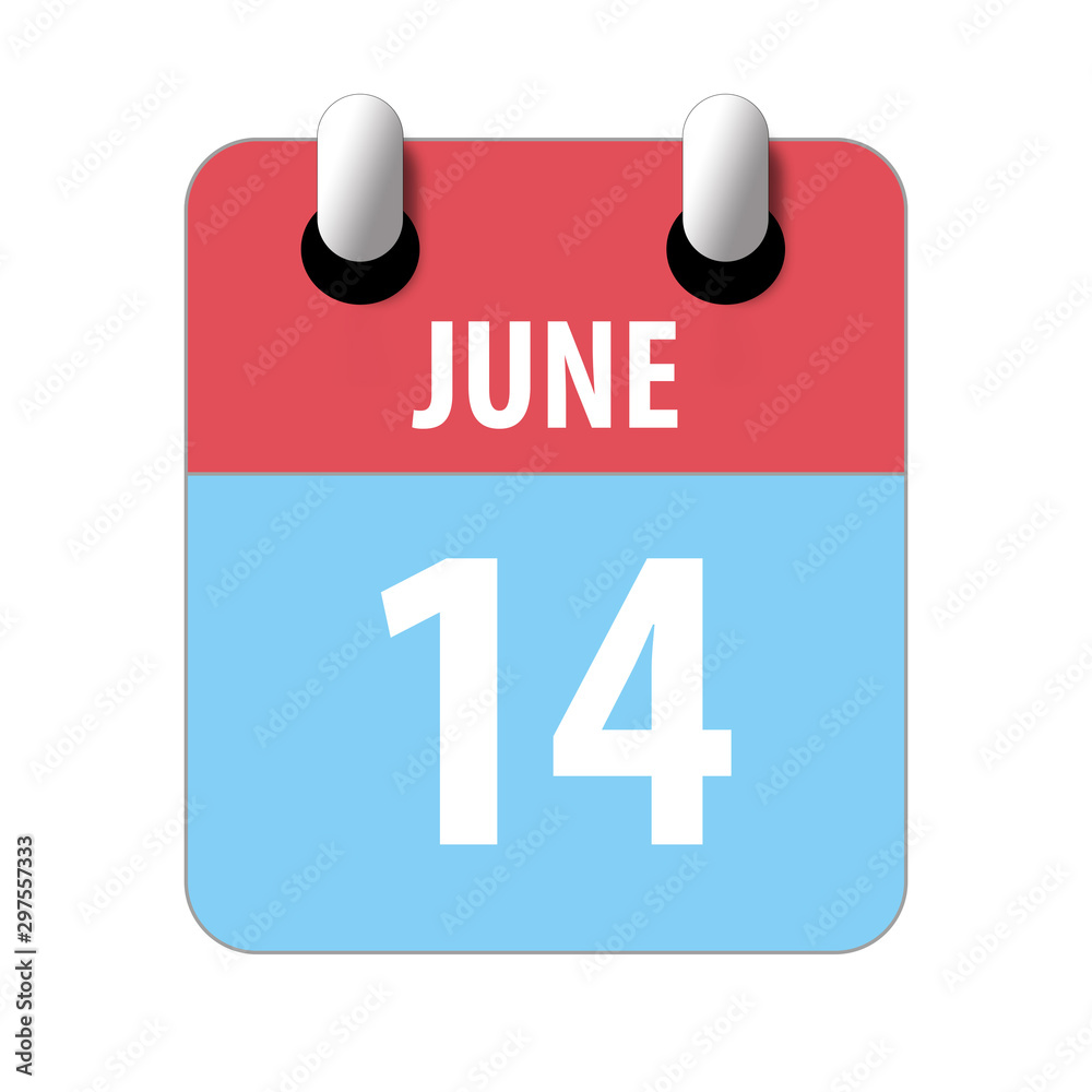 june 14th. Day 14 of month,Simple calendar icon on white background. Planning. Time management. Set of calendar icons for web design. summer month, day of the year concept june 14th. Day 14 of month,Simple calendar icon on white background. Planning. Time management. Set of calendar icons for web design. summer month, day of the year concept