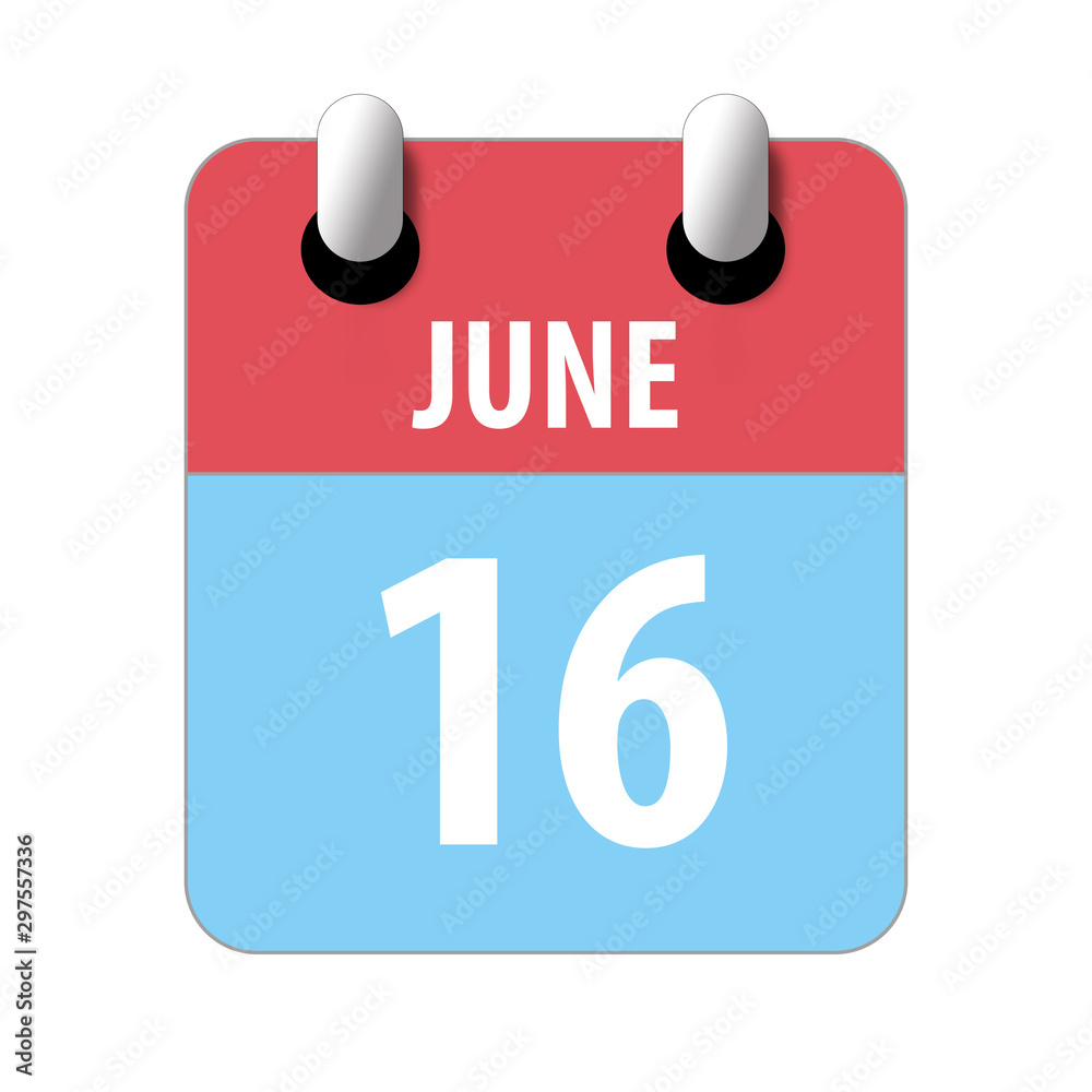 june 16th. Day 16 of month,Simple calendar icon on white background. Planning. Time management. Set of calendar icons for web design. summer month, day of the year concept june 16th. Day 16 of month,Simple calendar icon on white background. Planning. Time management. Set of calendar icons for web design. summer month, day of the year concept