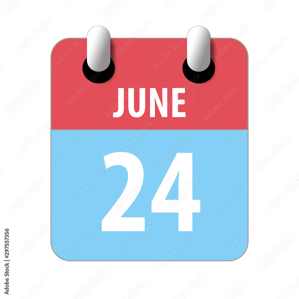 june 24th. Day 24 of month,Simple calendar icon on white background. Planning. Time management. Set of calendar icons for web design. summer month, day of the year concept june 24th. Day 24 of month,Simple calendar icon on white background. Planning. Time management. Set of calendar icons for web design. summer month, day of the year concept