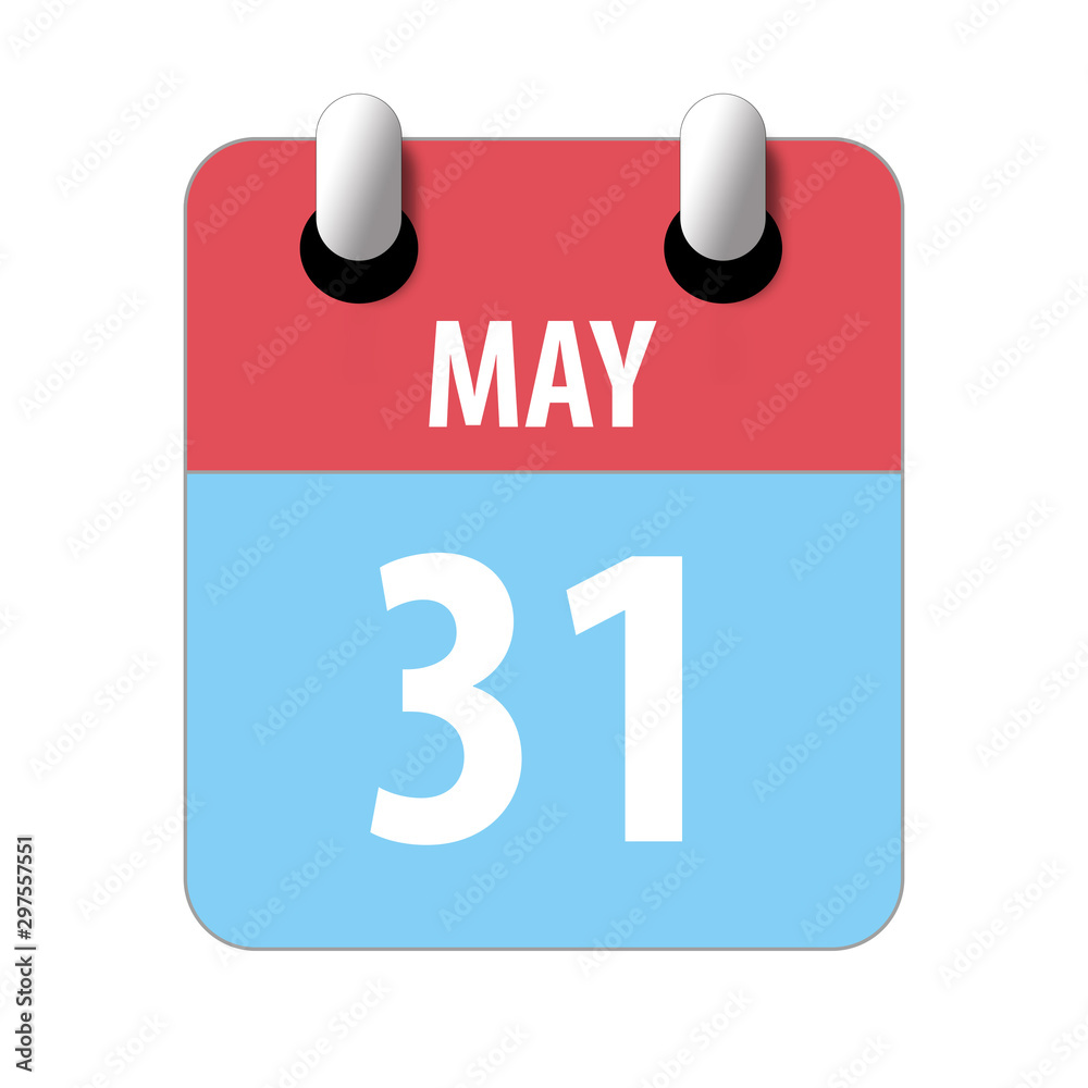 Fototapeta premium may 31st. Day 31of month,Simple calendar icon on white background. Planning. Time management. Set of calendar icons for web design. spring month, day of the year concept