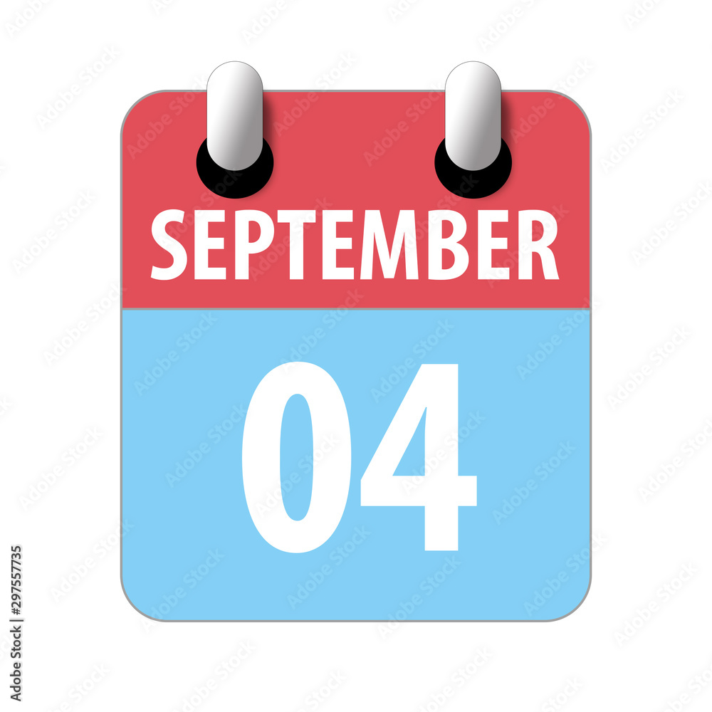 september 4th. Day 4 of month,Simple calendar icon on white background. Planning. Time management. Set of calendar icons for web design. autumn month, day of the year concept september 4th. Day 4 of month,Simple calendar icon on white background. Planning. Time management. Set of calendar icons for web design. autumn month, day of the year concept