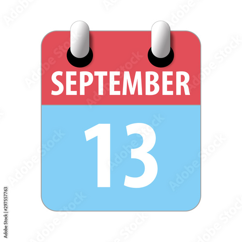september 13th. Day 13 of month Simple calendar icon on white background. Planning. Time management. Set of calendar icons for web design. autumn month  day of the year concept