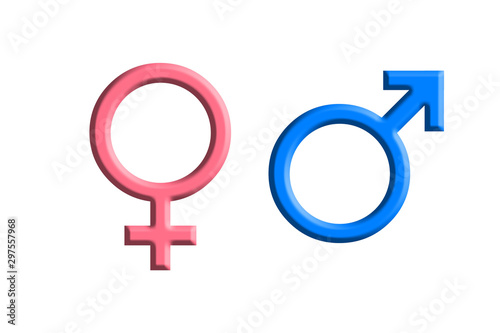 Símbolos masculino y femenino en colores